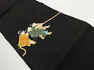 塩瀬手描き童子模様名古屋帯